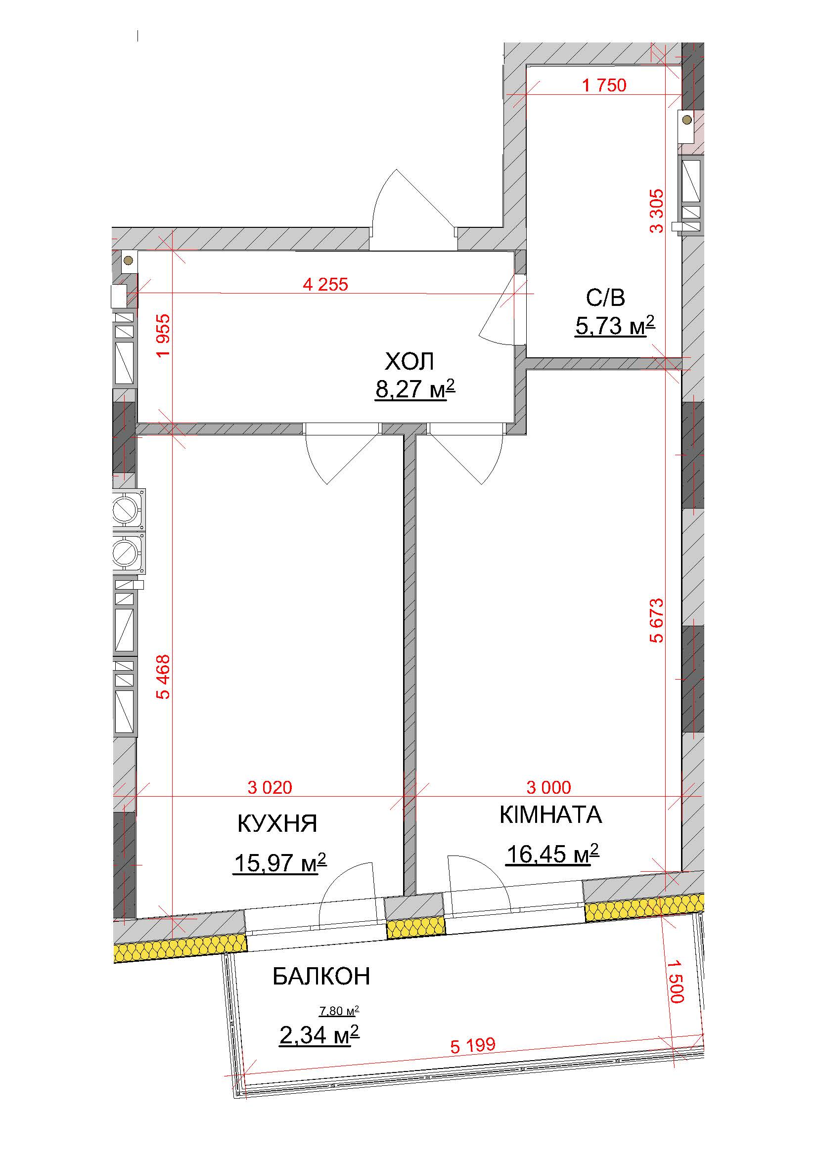 Квартира № 62 (1К)